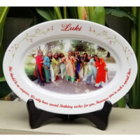 Đĩa oval, đĩa hột xoài gốm sứ Minh Long I, có in hình, in logo theo yêu cầu