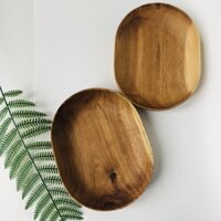 Đĩa Oval Gỗ Đựng Salad, Đồ Ăn, Hoa Quả, Đồ Tráng Miệng, Đĩa Decor Trang Trí Chụp Ảnh