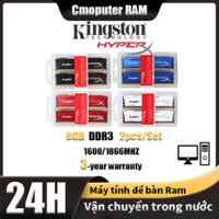 (địa phương)2PCS KIT Dektop Ram DDR3 KINGSTON HYPERX 8GB DDR3 DESKTOP RAM DIMM 1600MHz 240pin 1.5V