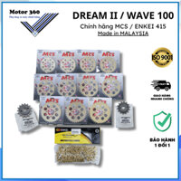 (DĨA SAU) Nhông sên dĩa HONDA Dream II / Wave 100 - CAO CẤP - Chính hãng MCS / ENKEI 415