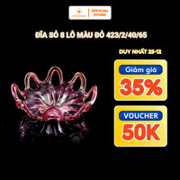 Đĩa Sỏ 8 Lỗ Màu Đỏ Thuỷ Tinh Cao Cấp LOTUS GLASS sang trọng, độc đáo Mã T423/2/40/65