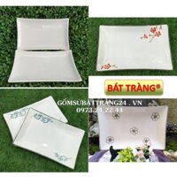 ĐĨA SỨ BÁT TRÀNG HÌNH CHỮ NHẬT DĨA SỨ TRẮNG ĂN CƠM ĐĨA ĂN ĐẸP SÂU LÒNG