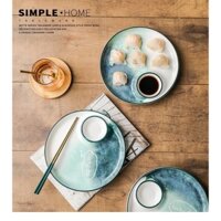 ĐĨA SỨ CAO CẤP KÈM NGĂN CHẤM 2 TRONG 1 PHONG CÁCH CHÂU ÂU