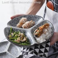Đĩa sứ chia ngăn ba ngăn phong cách nhật bản sáng tạo