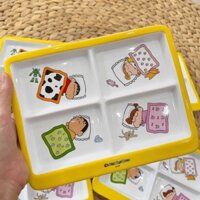 Đĩa sứ chia ngăn hoạ tiết shin đáng yêu
