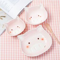 Đĩa sứ heo hồng