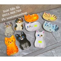 DĨA SỨ HOẠT TIẾT 3D HÌNH CON MÈO SIÊU ĐÁNG YÊU (dvt: 1 cái)