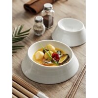 Đĩa sứ trắng sâu lòng cách nhiệt đựng món cho nhà hàng, khách sạn phong cách Châu Âu