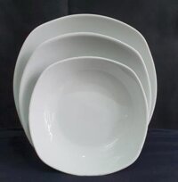 Đĩa sứ trắng vuông vát SQ72 CK