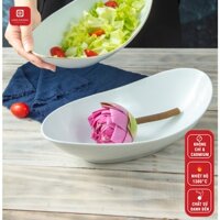 Đĩa sứ xoài Thanh Ca Long Phương không viền, sứ trắng không chì 30cm