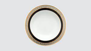 Dĩa súp 23 cm – Sago – Hoa Hồng Đen khắc nổi