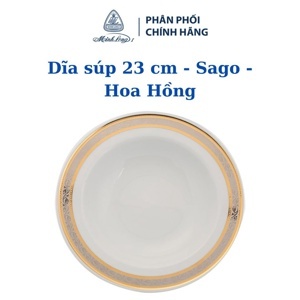 Dĩa súp 23 cm – Sago – Hoa Hồng