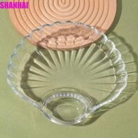 Đĩa tách thủy tinh SHANHAI, có thể xếp chồng lên nhau bằng đĩa giấm Đĩa bánh bao, Bề mặt mịn màng Vỏ dày hình ngăn đựng thực phẩm trong suốt Khay gia đình