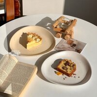 Đĩa Tam Giác Hàn Quốc Splash Mực Đĩa Bộ Đồ Ăn Gốm Món Tráng Miệng Đĩa Bánh Đĩa Ăn Sáng