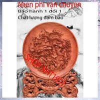 Đĩa thờ tứ linh gỗ hương - Tranh đĩa gỗ