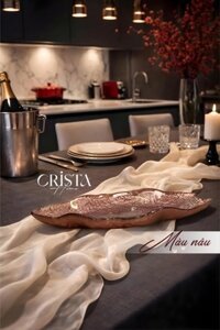 Đĩa Thủy Tinh Bầu Dục 43 x 17cm - 3 màu                 (Nâu)