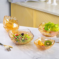 Đĩa thủy tinh dung tích lớn Đĩa lăng kính kim cương Đĩa Salad trái cây Đĩa ăn nhẹ thủy tinh