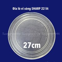 Đĩa thuỷ tinh lò vi sóng SHARP 22 lít 27cm đáy trơn - Đĩa lò vi sóng Sharp chính hãng