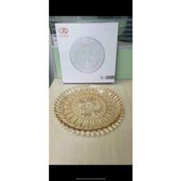 Đĩa thuỷ tinh  Màu  vàng  D27 họa  tiết hình  mặt trời để đồ hoa  quả  cực kỳ tiện dụng