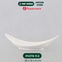 Dĩa Thuyền Nhựa Melamine Màu Trắng Sứ-Porceline