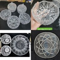 Dĩa To 5 Ngăn, Thố, Chén Hàng Pha Lê Hiệu Hoya Của Nhật