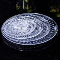 Đĩa trái cây acrylic sáng tạo, đĩa trái cây trong suốt bằng nhựa, đồ dùng quán bar KTV, đĩa ăn nhẹ, đĩa trái cây khô tròn
