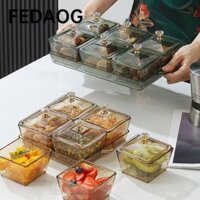 Đĩa Trái Cây FEDAOG, Nhựa Có Nắp Hộp Bảo Quản Trái Cây Khô, Khay Gia Đình Trong Suốt Lưới 3 / 4 / 6 Sang Trọng Nhẹ