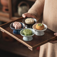 Đĩa trái cây gốm cao chân, đĩa trà Trung Quốc, đĩa ăn nhẹ, đĩa tráng miệng, đĩa trưng bày, đĩa bánh ngọt, đĩa trái cây, khay ăn nhẹ