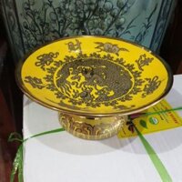 Đĩa trái cây sứ 3D Vàng cao đường kính 20cm cao 9cm