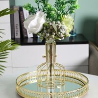 Đĩa trái cây vàng sắt Bắc Âu, hộp đựng kẹo kim loại đơn giản và sáng tạo, hộp đựng đồ ăn nhẹ, bàn ăn bánh