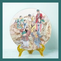 đĩa tranh phong thủy - bát tiên trang trí bàn làm việc và làm quà biếu, tặng cho bạn thân, người thân, đồng nghiêp.