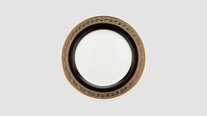 Dĩa tròn 20 cm - Sago - Hoa Hồng Đen khắc nổi