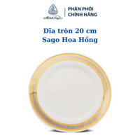 Dĩa tròn 20 cm - Sago - Hoa Hồng - Gốm sứ cao cấp Minh Long 1
