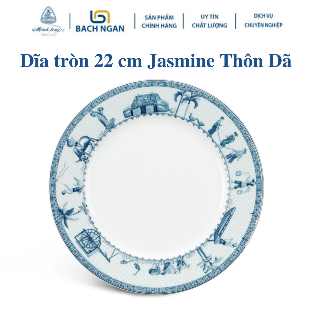 Dĩa tròn 22 cm Jasmine Thôn Dã