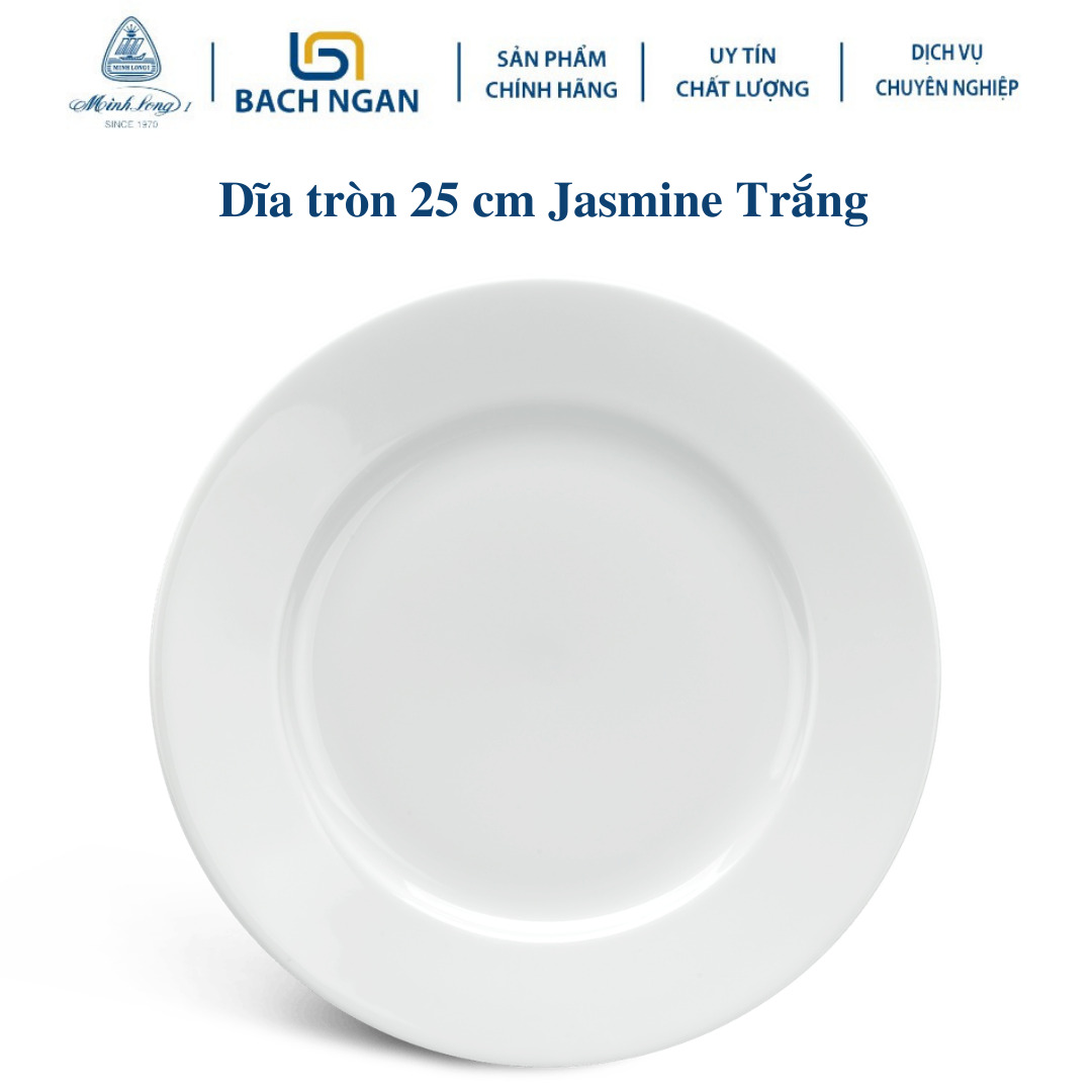 Dĩa tròn 25 cm Jasmine Trắng