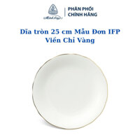 Dĩa tròn 25cm Mẫu đơn IFP Viền chỉ vàng - Gốm sứ Cao cấp Minh Long I
