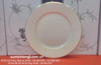 Đĩa tròn 25cm Viền Chỉ Vàng