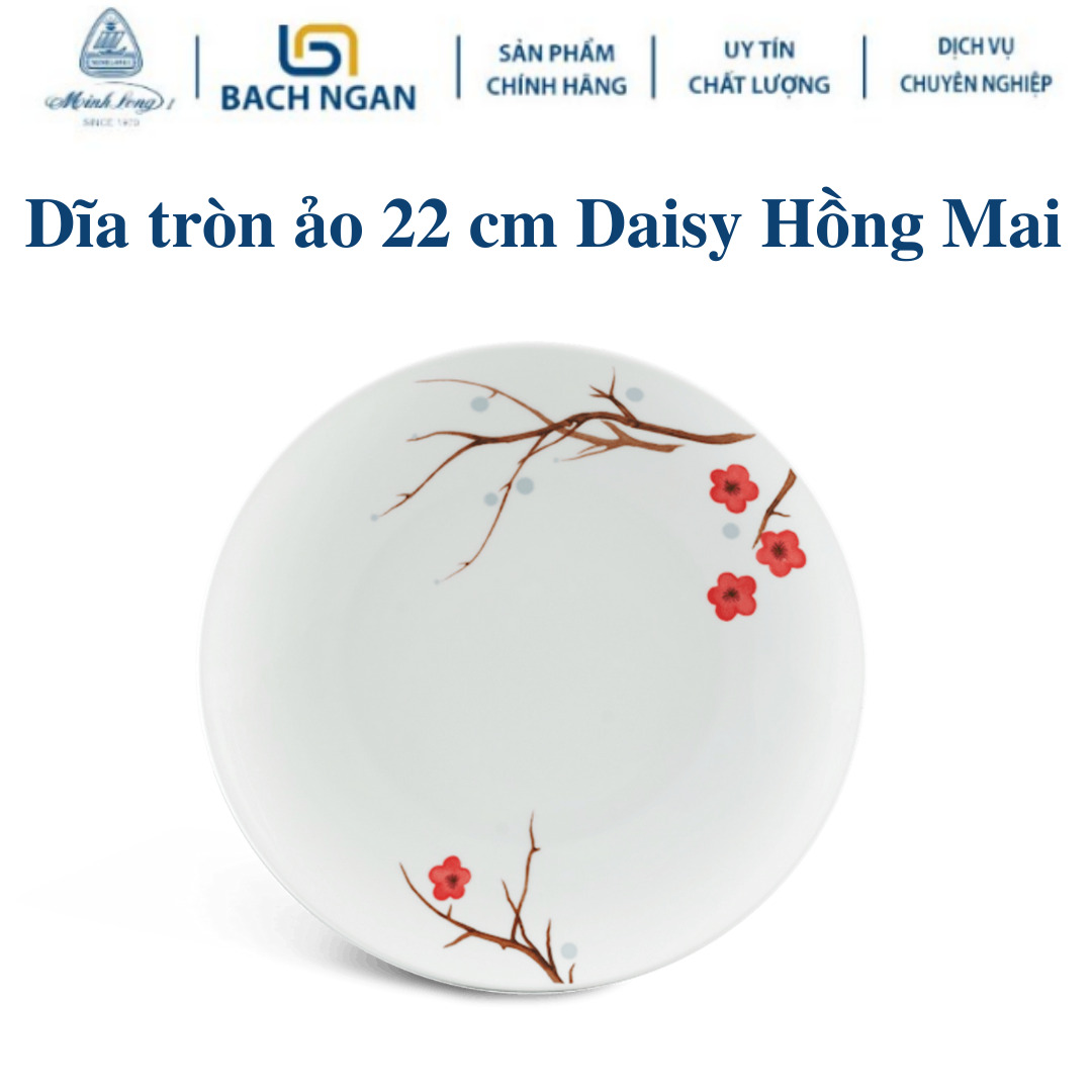Dĩa tròn ảo 22 cm Daisy Hồng Mai