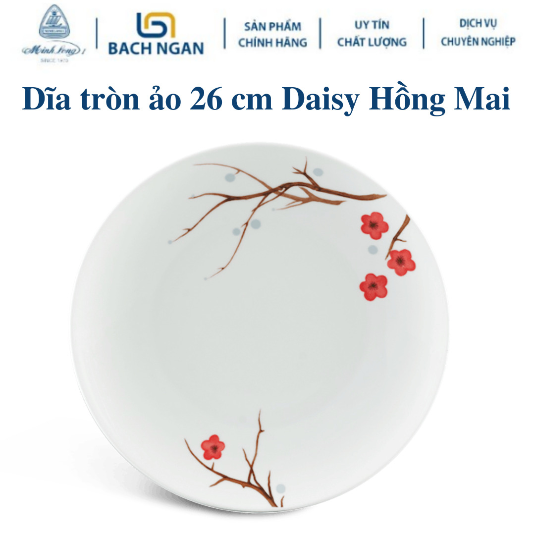 Dĩa tròn ảo 26 cm Daisy Hồng Mai