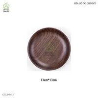 Đĩa Tròn Gỗ Óc Chó Nguyên Tấm HAHANCO CTL540 Siêu SạchĐẹp Sang Chảnh - Đĩa óc chó tròn 14cm