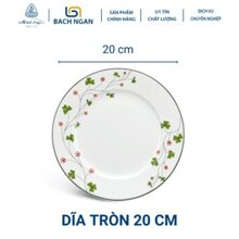 Dĩa tròn 20 cm Jasmine Hoa May Mắn