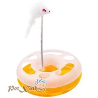 Đĩa vờn bóng chuột lò xo lông xù cho mèo