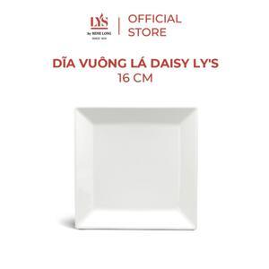 Dĩa vuông lá 16 cm – Daisy Ly’s – Trắng Ngà