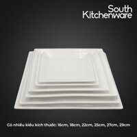 Dĩa vuông lá 16cm, 18cm, 22cm, 25cm, 27cm, 29cm Misc-Assortment Lys Trắng Ngà sứ tráng men cao cấp Minh Long