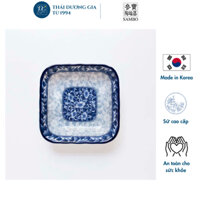 Đĩa vuông sâu 14cm sứ hoa văn cao cấp Hàn Quốc Sambo MD-011