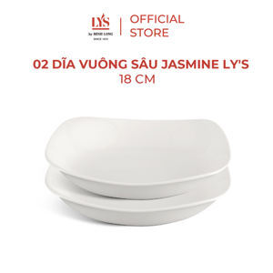 Dĩa vuông sâu 18 cm – Jasmine Ly’s – Trắng Ngà
