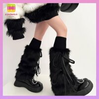 Diachavn Boot Cuffs, Nơ Ruy Băng Sang Trọng Nơ Ấm Đầu Gối, Ấm Áp Ngọt Ngào Dày Màu Mùa Đông Tất Nữ