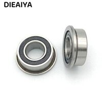 Diaiya 10 chiếc Vòng bi mặt bích, Vòng bi rãnh sâu 5x10x4mm kín đôi, Vòng bi nứt mặt bích bằng thép Chrome bền bỉ Giày trượt nội tuyến