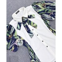 [Diamond Boutique] Áo Sơ Mi Nữ Cổ Đức Tay Bồng Chất Chiffon Hàn Thấm Hút Mồ Hôi