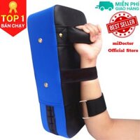 Đích đấm đá bằng da PU có lỗ xỏ ngón tay hỗ trợ luyện tập karate, boxing, Muay Thái, taekwondo - Chính hãng miDoctor - Đích HCN Xanh
